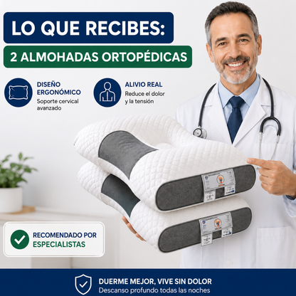 50% OFF HOY — 2 Almohadas Ortopédicas para Tu Dolor de Cuello